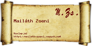 Mailáth Zseni névjegykártya